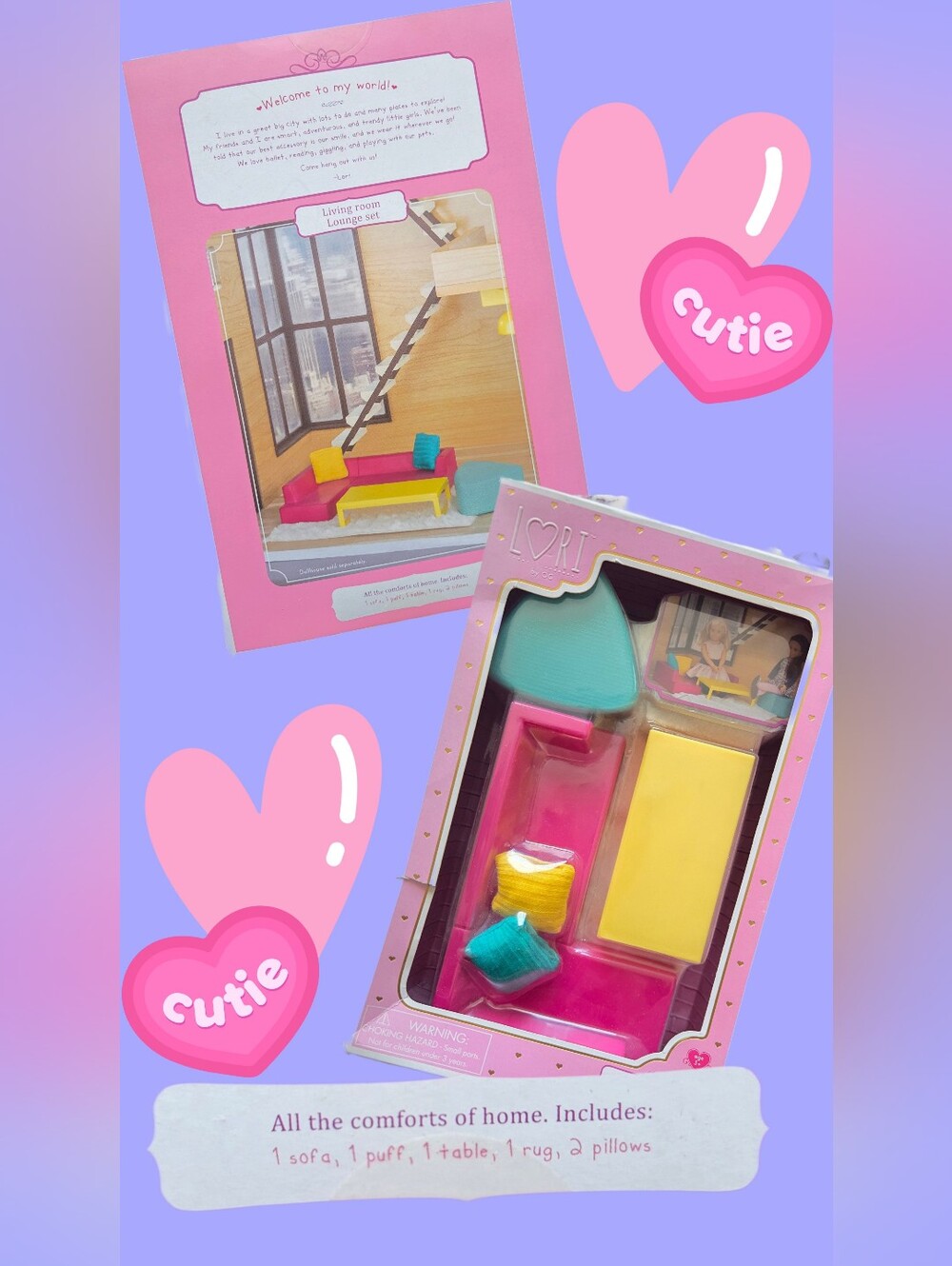 NWT Lori doll living room set